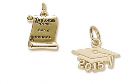 Rembrandt graduation cap and diploma charms