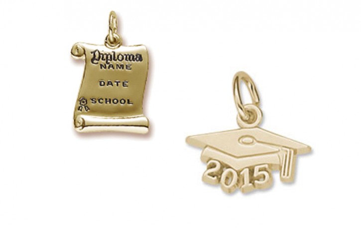 Rembrandt graduation cap and diploma charms