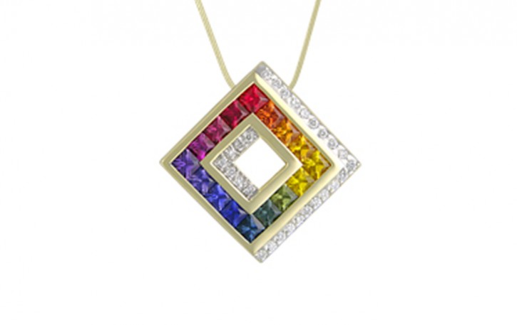 rainbow sapphire pendant