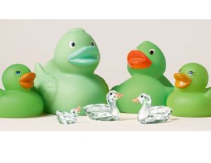 Swarovski crystal ducks